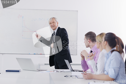 Image of Senior business man giving a presentation