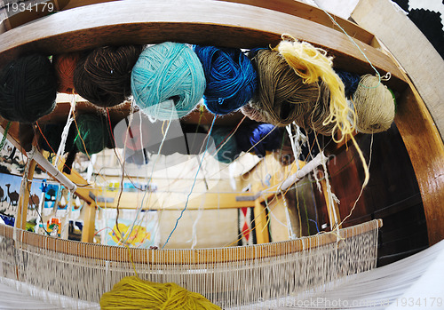 Image of traditional arabic rug production