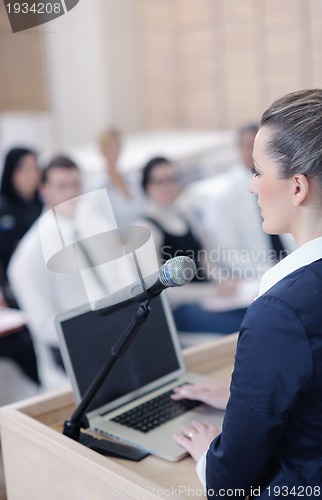 Image of business woman giving presentation