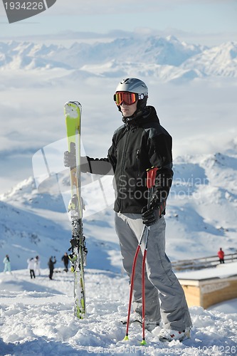 Image of people group on snow at winter season
