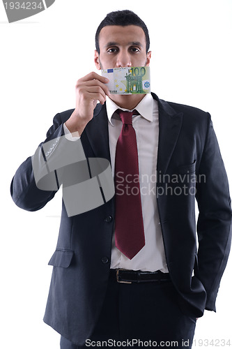 Image of Business man holding money