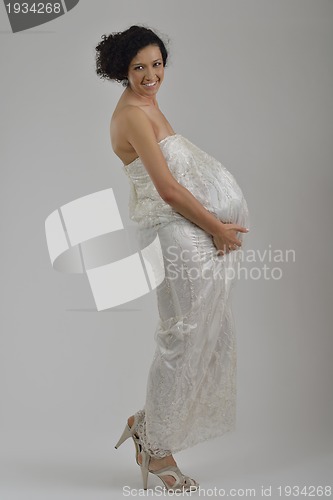 Image of Portrait of a beautiful woman dressed as a bride