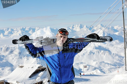 Image of people group on snow at winter season