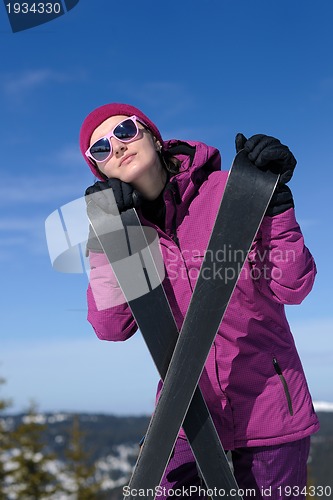 Image of winter woman ski