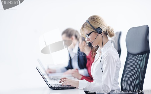 Image of business woman group with headphones