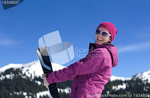 Image of winter woman ski