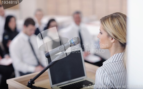 Image of business woman giving presentation