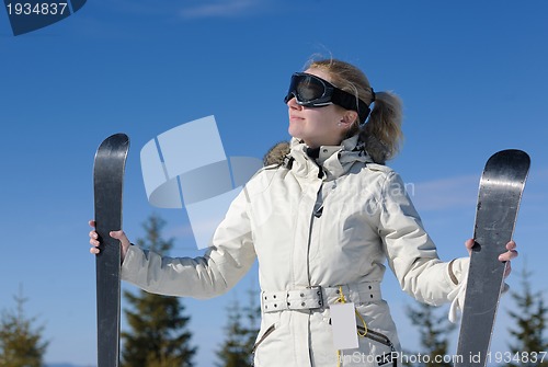 Image of winter woman ski