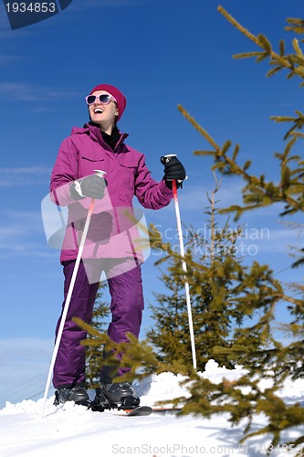 Image of winter woman ski