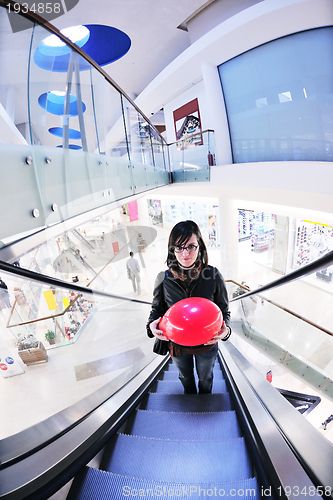 Image of happy woman shopping