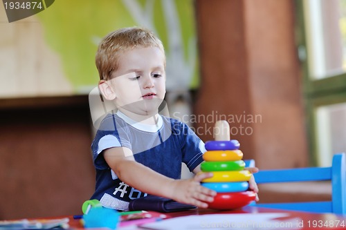 Image of cute little child play and have fun