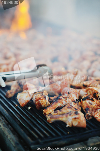 Image of Barbecue with chicken  grill