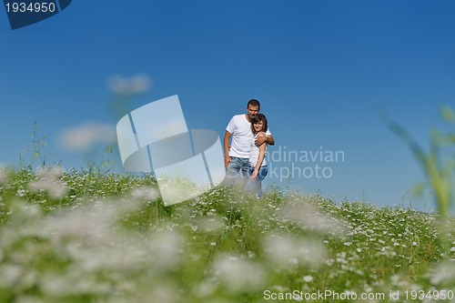 Image of happy couple in wheat field