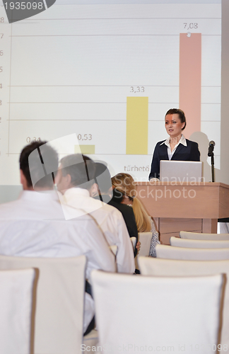 Image of business woman giving presentation