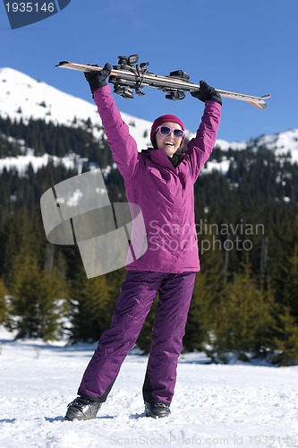Image of winter woman ski