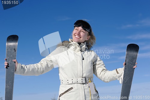 Image of winter woman ski