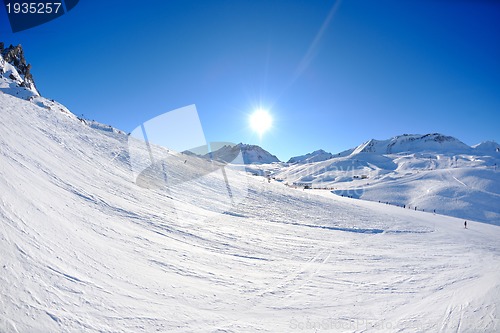 Image of High mountains under snow in the winter