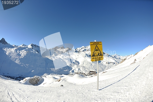 Image of High mountains under snow in the winter