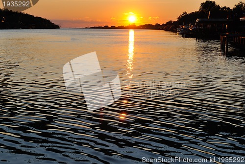 Image of sunset on river