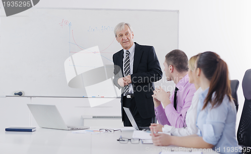 Image of Senior business man giving a presentation