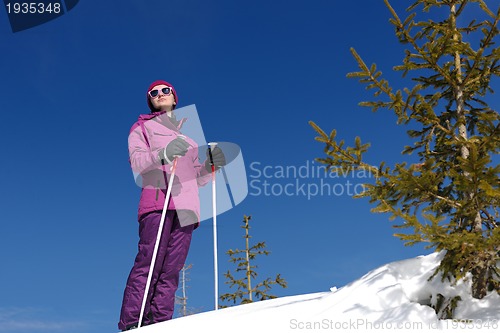 Image of winter woman ski