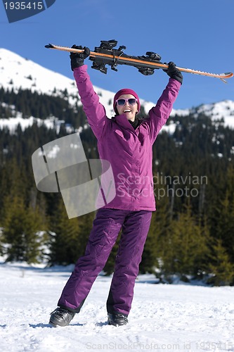 Image of winter woman ski