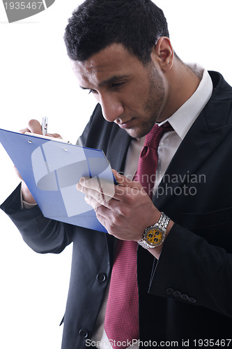 Image of business man trying to read