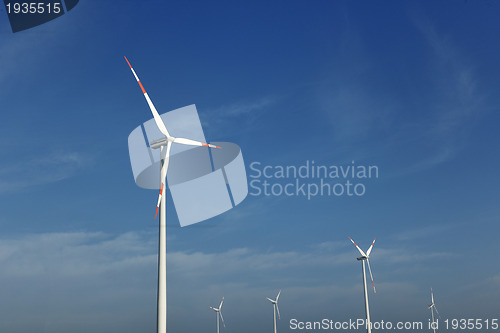 Image of wind turbine generating eco electricity