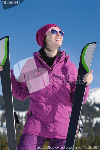 Image of winter woman ski