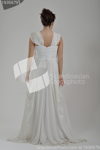 Image of Portrait of a beautiful woman dressed as a bride