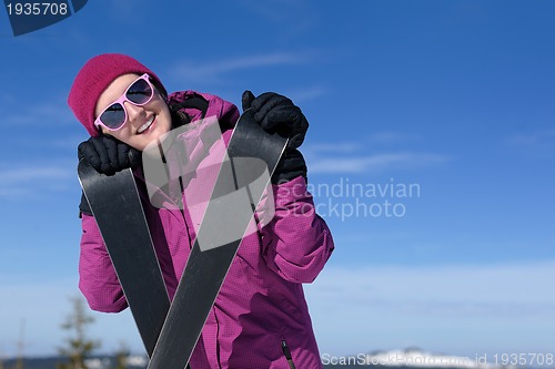 Image of winter woman ski