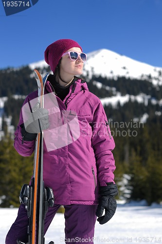 Image of winter woman ski