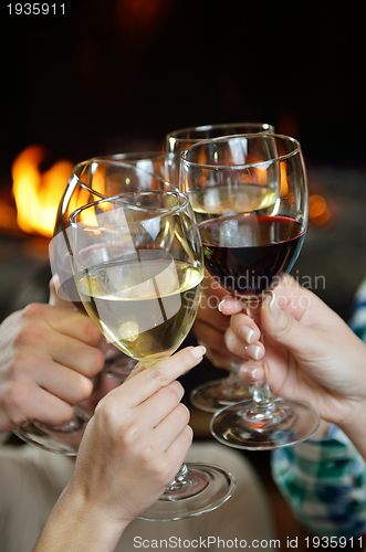 Image of Group of happy young people at party