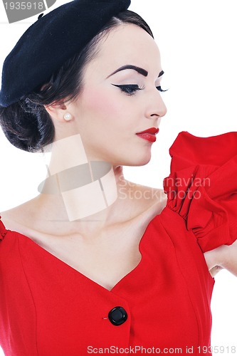 Image of beautiful young woman isolated on white