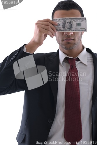 Image of Business man holding money