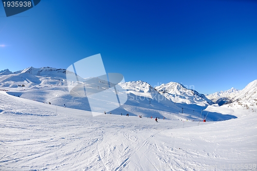 Image of High mountains under snow in the winter