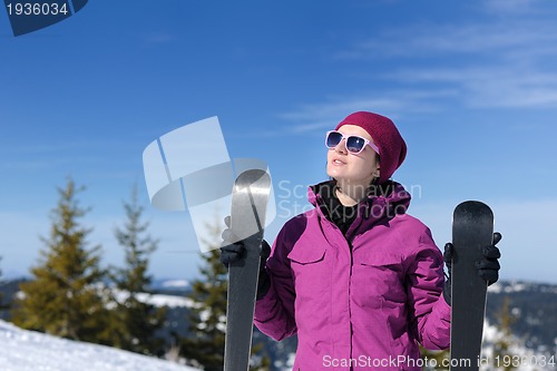 Image of winter woman ski