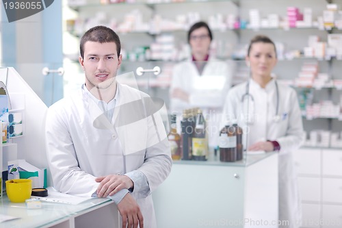Image of pharmacy drugstore people team