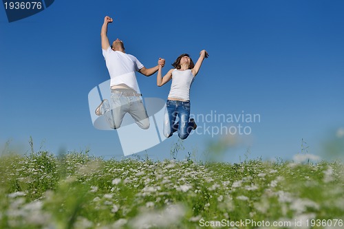 Image of happy couple in wheat field