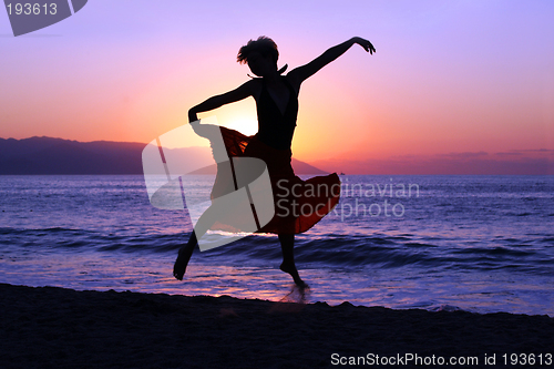 Image of Jumping at sunset