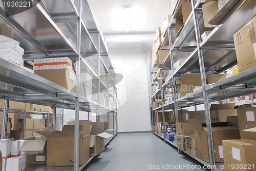 Image of medical factory  supplies storage indoor