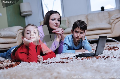 Image of happy young family have fun at home