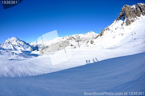 Image of High mountains under snow in the winter
