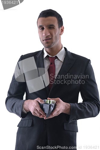 Image of Business man holding money