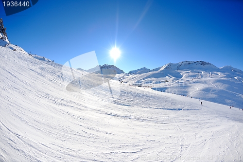 Image of High mountains under snow in the winter