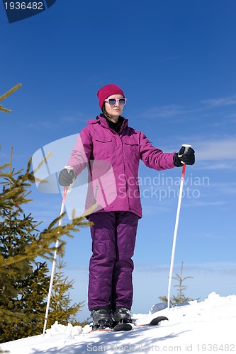 Image of winter woman ski