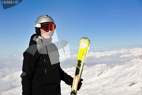 Image of people group on snow at winter season