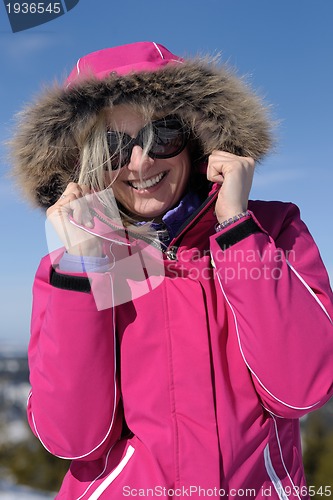 Image of winter woman ski