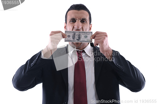 Image of Business man holding money