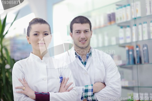 Image of pharmacy drugstore people team